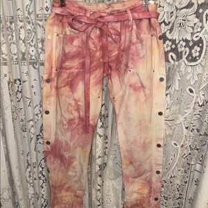 MNML Pink and Cream Skinny Jeans